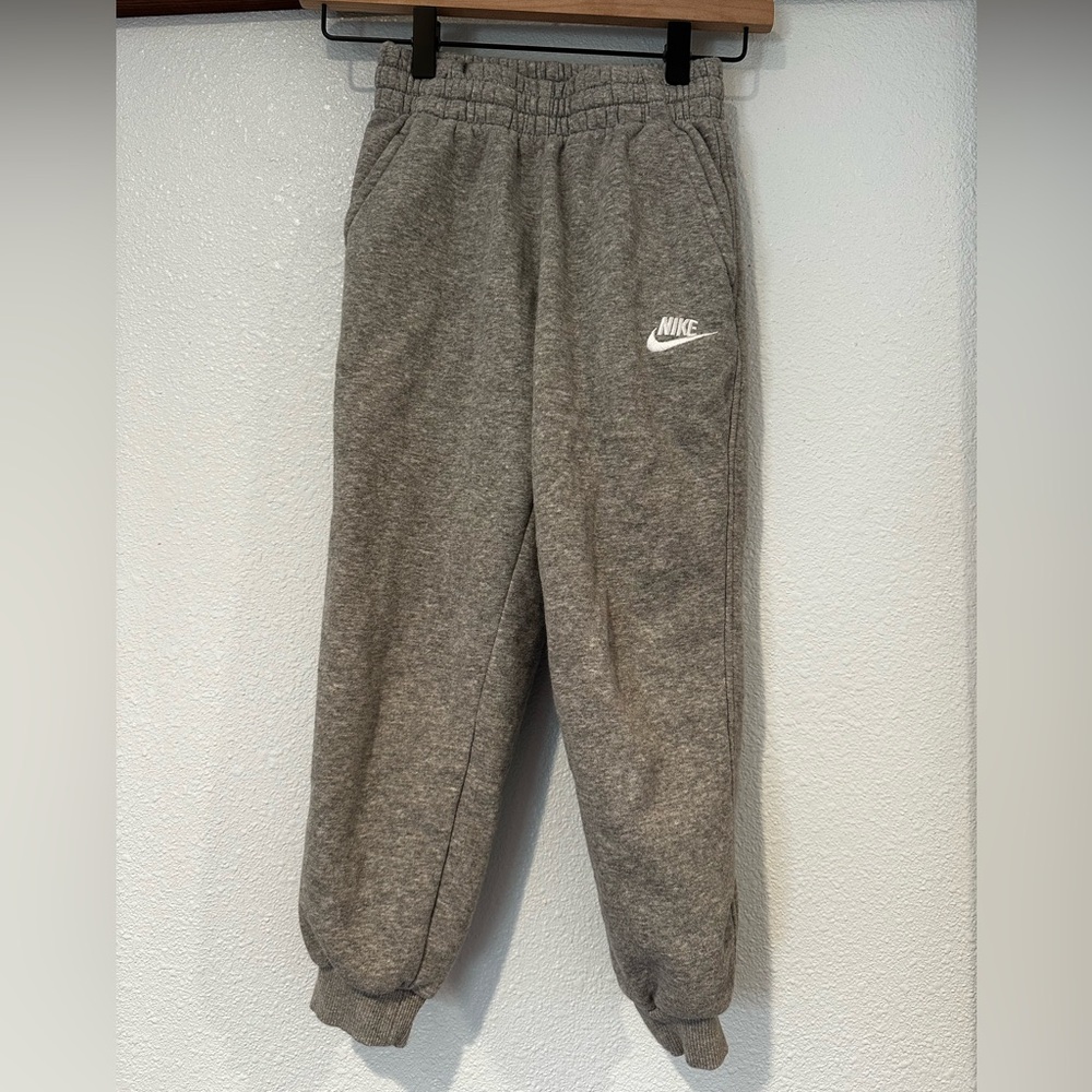 Nike Gray Kids' Sweatpants with White Logo